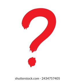 Question Mark Brush Stroke, vector illustration isolated on white background, eps