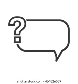 question mark bubble ask symbol problem icon. Isolated and flat illustration. Vector graphic
