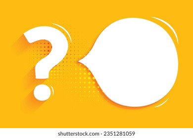 question mark and bubble chat on yellow background with text space