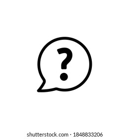 Question Mark in bubble icon vector. Help, support, faq icon symbol illustration