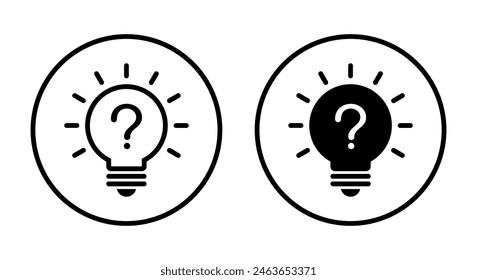 Question mark bulb icon on circle line