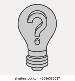 Question mark in bulb isometric icon, education concept. Vector graphics. Knowledge lightbulb sign and editable stroke, outline style icon for mobile or web design