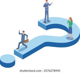 Question mark and businessman illustration