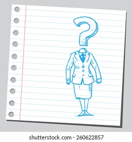 Question mark businesswoman