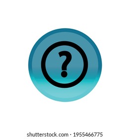 Question mark button icon. blue round button. Editable stroke. Simple illustration mobile concept, web design, application, UI. Design template vector