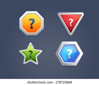 Question Mark Button/Icon Multicolored