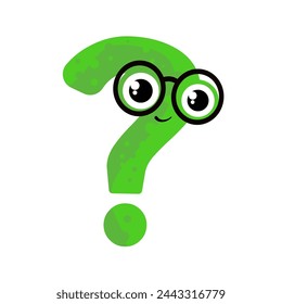 question mark - cartoon kawaii - vector illustration	