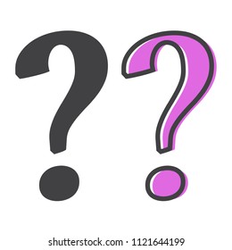 Question mark cartoon vector icon