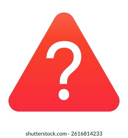 Question mark and caution icon (red and white) triangle type