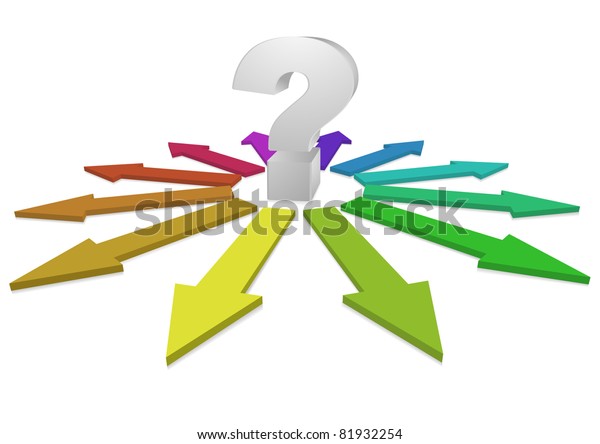Question Mark Center Many Colorful Arrows Stock Vector (Royalty Free ...