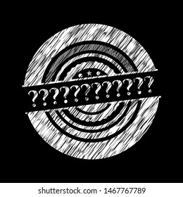 Question Mark chalk emblem. Vector Illustration. Detailed.