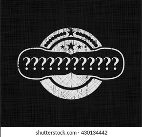 Question Mark chalkboard emblem on black board
