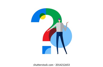 carácter de signo de interrogación Preguntas frecuentes Concepto Ilustración vectorial plana