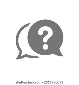 Fragezeichen Chat Blase Vektorsymbol. Hilfe, FAQ und Support Füllsymbol.