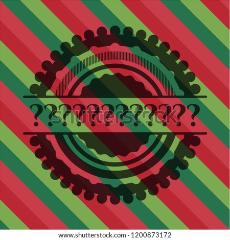 Question Mark christmas badge.