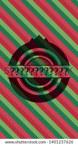 Question Mark christmas badge background. Vector Illustration. Detailed.