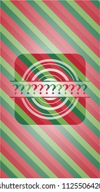 Question Mark christmas colors style emblem.