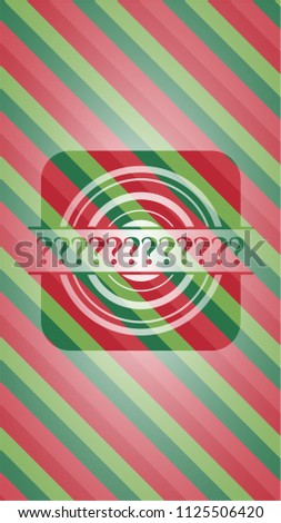 Question Mark christmas colors style emblem.