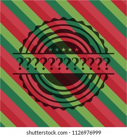 Question Mark christmas emblem background.