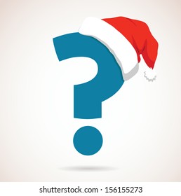 question mark with christmas hat