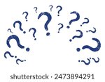 question mark circle around hand drawn concept frame