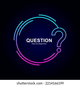 Question mark circle with background vector design logo. Suitable for quiz, question and education