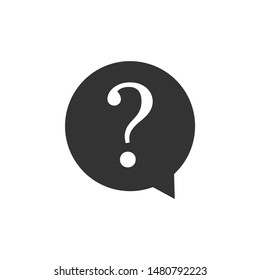 Question mark in circle icon isolated. Hazard warning symbol. Flat design. Vector Illustration