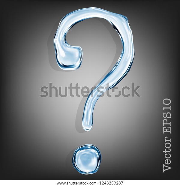 Question Mark Clear Transparent Bluish Water Stock Vector (Royalty Free ...