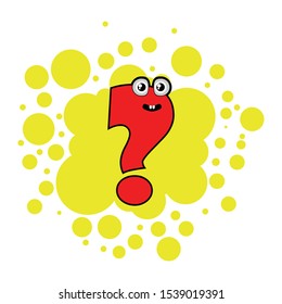 question mark, colorful bubbles for kids to learn