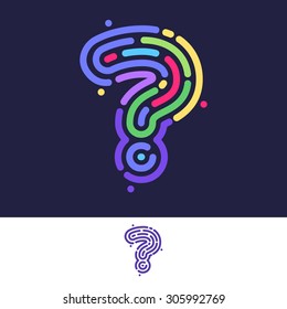 Question mark colorful line fingerprint. Vector design template elements for your application or corporate identity.