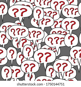 Question Mark Comic Speech Bubbles Seamless Pattern