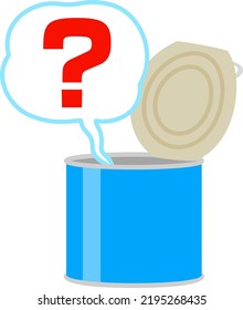 Question mark coming out of an open can