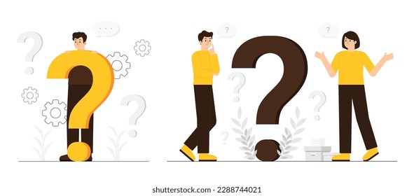Question mark concept illustration Set