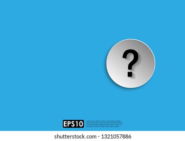 Question mark concept. Illustration vector of paper cutout effect with question mark symbol on it and space for text.