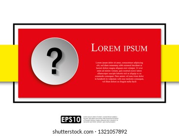 Question mark concept. Illustration vector of paper cutout effect with question mark symbol on it and space for text.