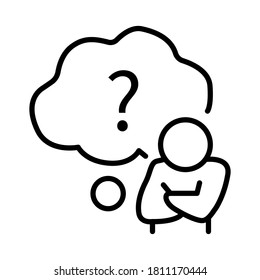 question mark confused line icon vector symbol