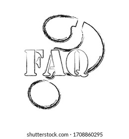 Question mark. Confused scene with big question mark.Answers.