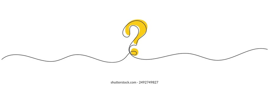 question mark continue line center isolated vector flat design