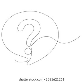 question mark continuous line drawing.minimalist chat bubble style thin line illustration. vector illustration, white background