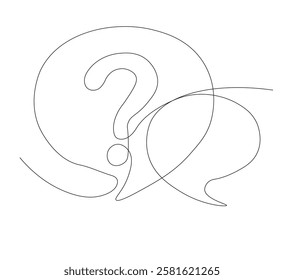 question mark continuous line drawing.minimalist chat bubble style thin line illustration. vector illustration, white background
