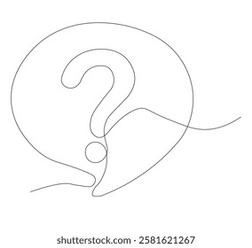 question mark continuous line drawing.minimalist chat bubble style thin line illustration. vector illustration, white background