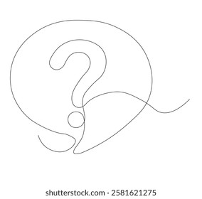 question mark continuous line drawing.minimalist chat bubble style thin line illustration. vector illustration, white background
