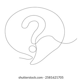 question mark continuous line drawing.minimalist chat bubble style thin line illustration. vector illustration, white background