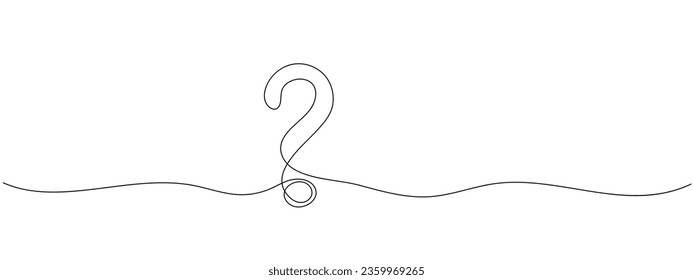 Question Mark continuous line one line drawing isolated vector illustration