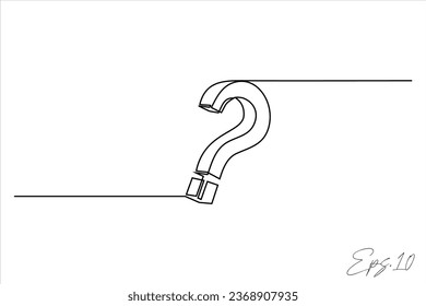 question mark continuous line vector illustration