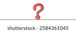 Question mark continuous one line drawing. Asking sign in simple linear style. Quest, quiz concept. Vector illustration.