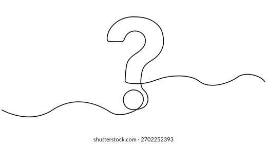 Ponto de interrogação contínuo uma linha vetor isolado ilustração vetor.