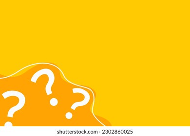 Question mark copy space background. Yellow quiz banner template.