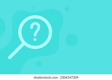 Question mark copy space background. Blue quiz banner template.