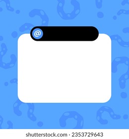 Question mark copy space background. Blue quiz banner template.